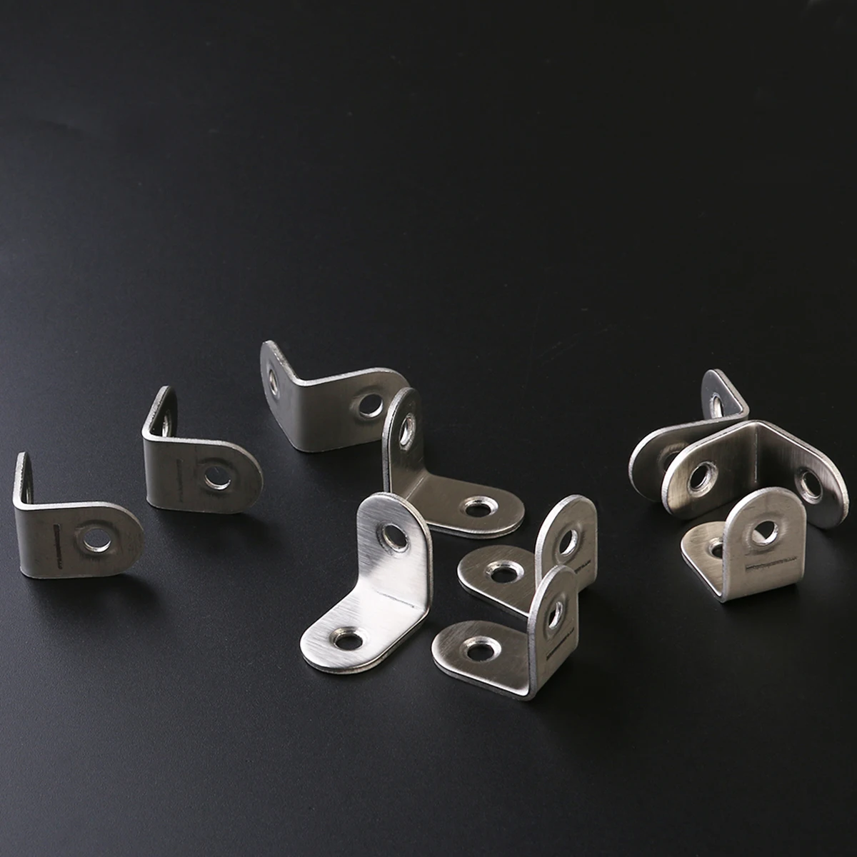 

10 Pcs Flat Corner Bracket Stainless Steel Code Brackets Angle Silver Degree