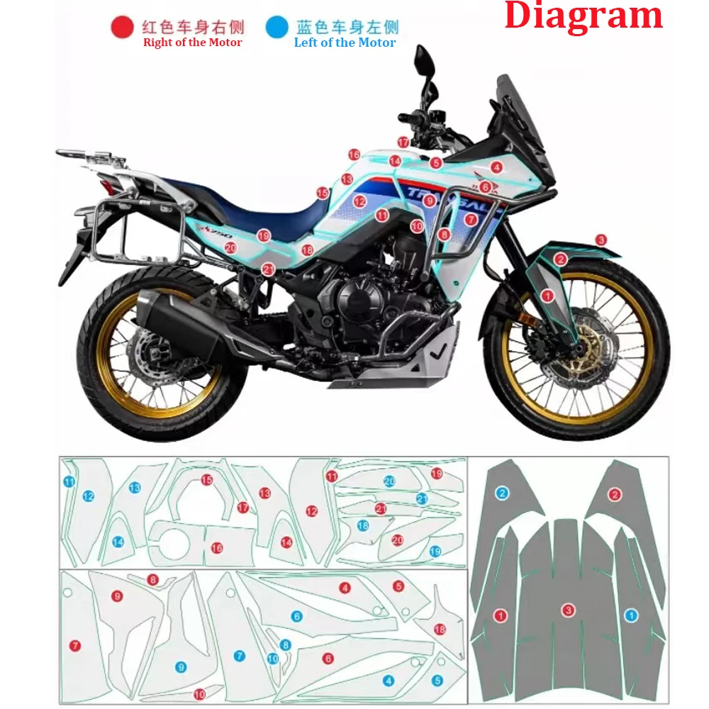 PPF For HONDA XL750 Transalp Motorcycle Paint Protective Film Paint Protection TPU Invisible Stickers Fits NX400 Anti-scratch