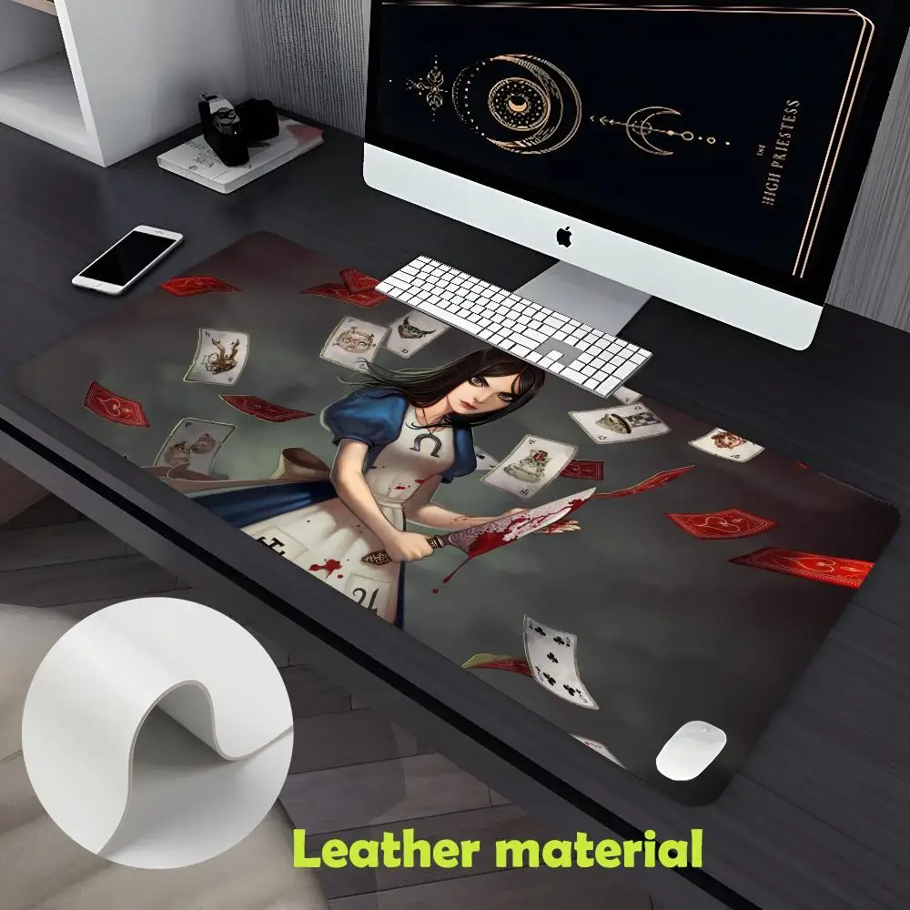 Alice Madness Returns Mouse Pad Large Gaming Pad XXL Desk Mat Non Slip Double Sided PU Game Mouse Computer Leather Keyboard Mat