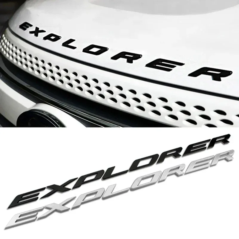 3d ABS negro Logo Explorer emblema letras capó delantero del coche emblema capó Bagde para Ford Explorer 4 5 6 Explorer pegatina Accesorios