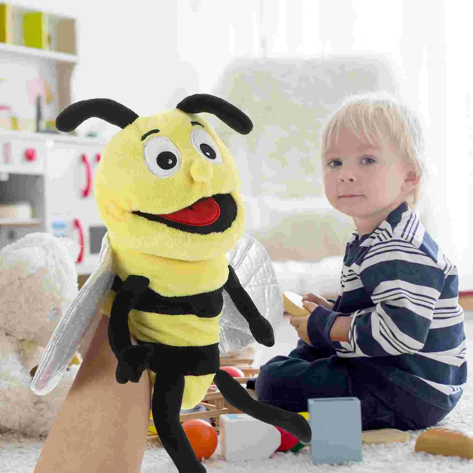Bee Hand Puppet Interactive Puppets For Story Telling Toy Plush Cartoon Animals