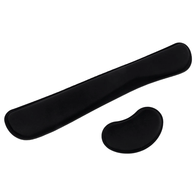 Gel Memory Foam Set Keyboard Wrist Rest Pad, Mouse Wrist Cushion Support For Office, Lightweight,Black