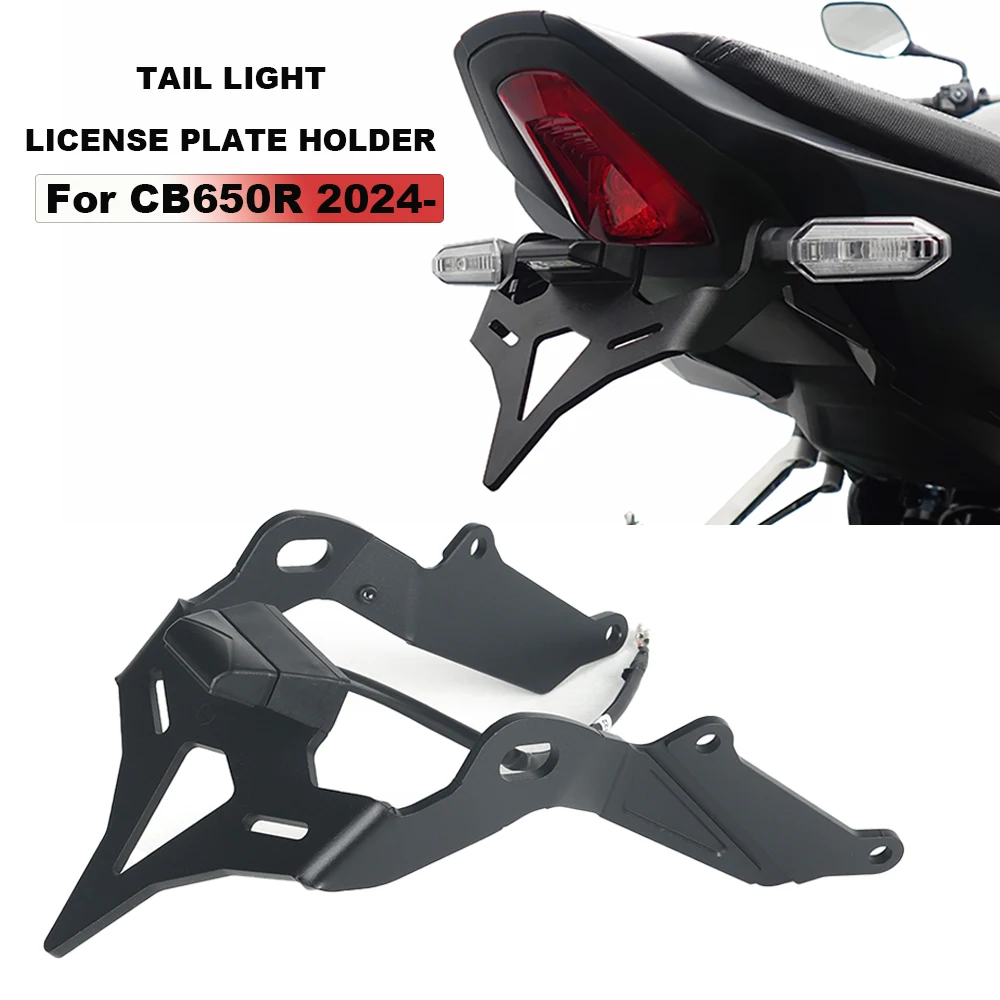 

Motorcycle Rear Short Tail Stock Tidy License Plate Holder Tailstock Bracket LED Lights For Honda CB650R CB 650 R CB 650R 2024-