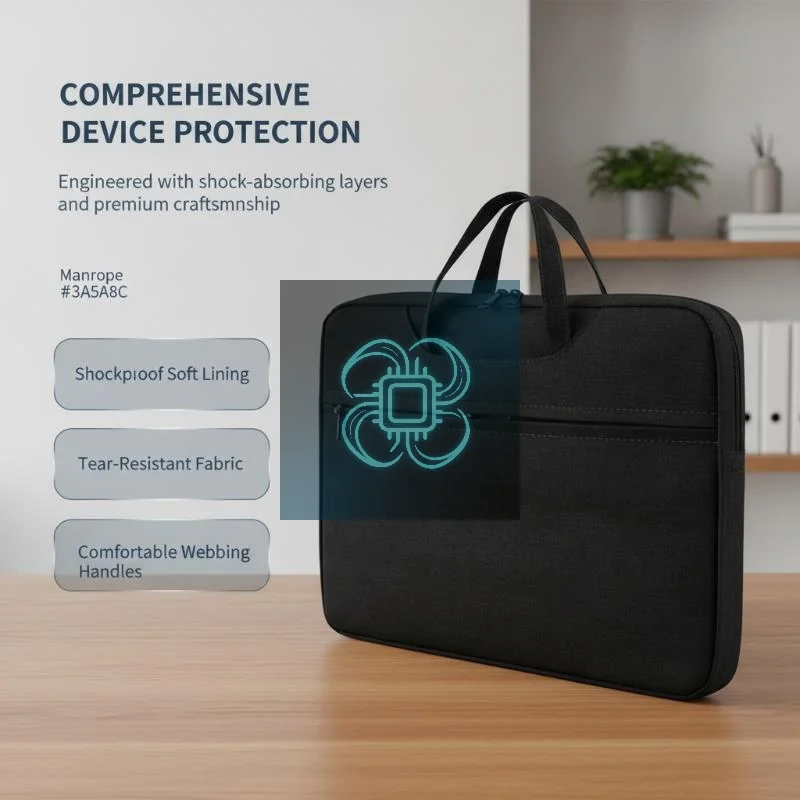 Portable Laptop Briefcase Handbag for Men Women, 13.3/14/15/15.6 Inch Notebook Sleeve Case, Cover for Office Commute School