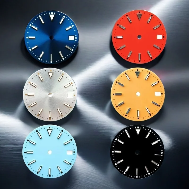 NH35 Watch Dial for NH35 Movement Sterile Dial Support Mod Customizion Serivce Blue Lumious Men'S Replacement Parts Accessories