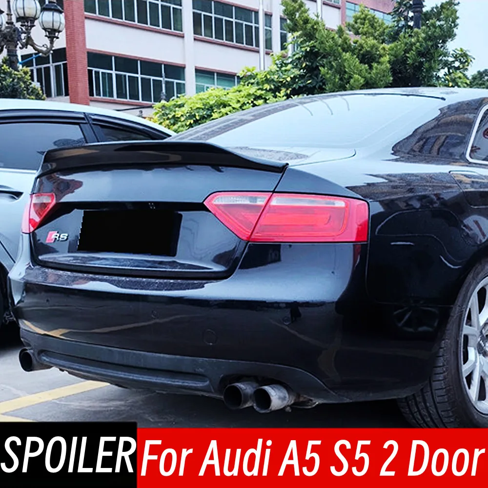 

For 2009-2016 Audi A5 S5 2 Door B8 B8.5 Bodykit Car Rear Trunk Lid Ducktail Lip Black Carbon Spoiler Wings Exterior Accessories