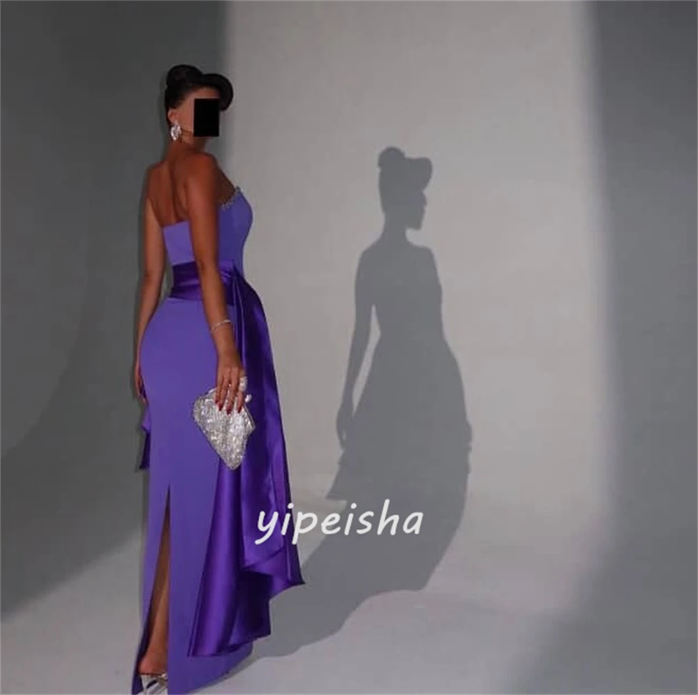 Vestidos largos sin tirantes con pliegues de diamantes de imitación, Jersey clásico personalizado de alta calidad, vestidos para ocasiones a medida, tallas disponibles