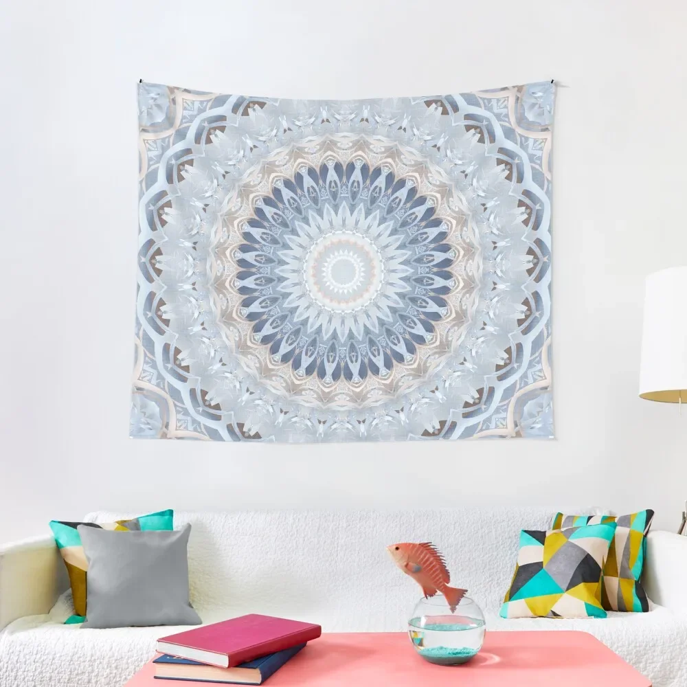 Serenity Mandala in Blue, White & Ivory Tapestry Bedroom Deco Wall Deco Tapestry