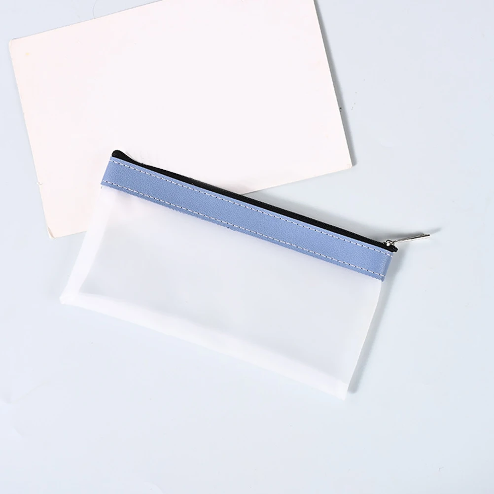 

4Pcs Clear PVC Transparent Pencil Case Coin Purse Money Organizer Cash Holder Zipper Pouch for Bills Small Coins Storage