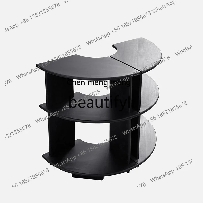 

Black solid wood sofa edge a few retro, porch cabinet bedroom kitchen, storage rack H