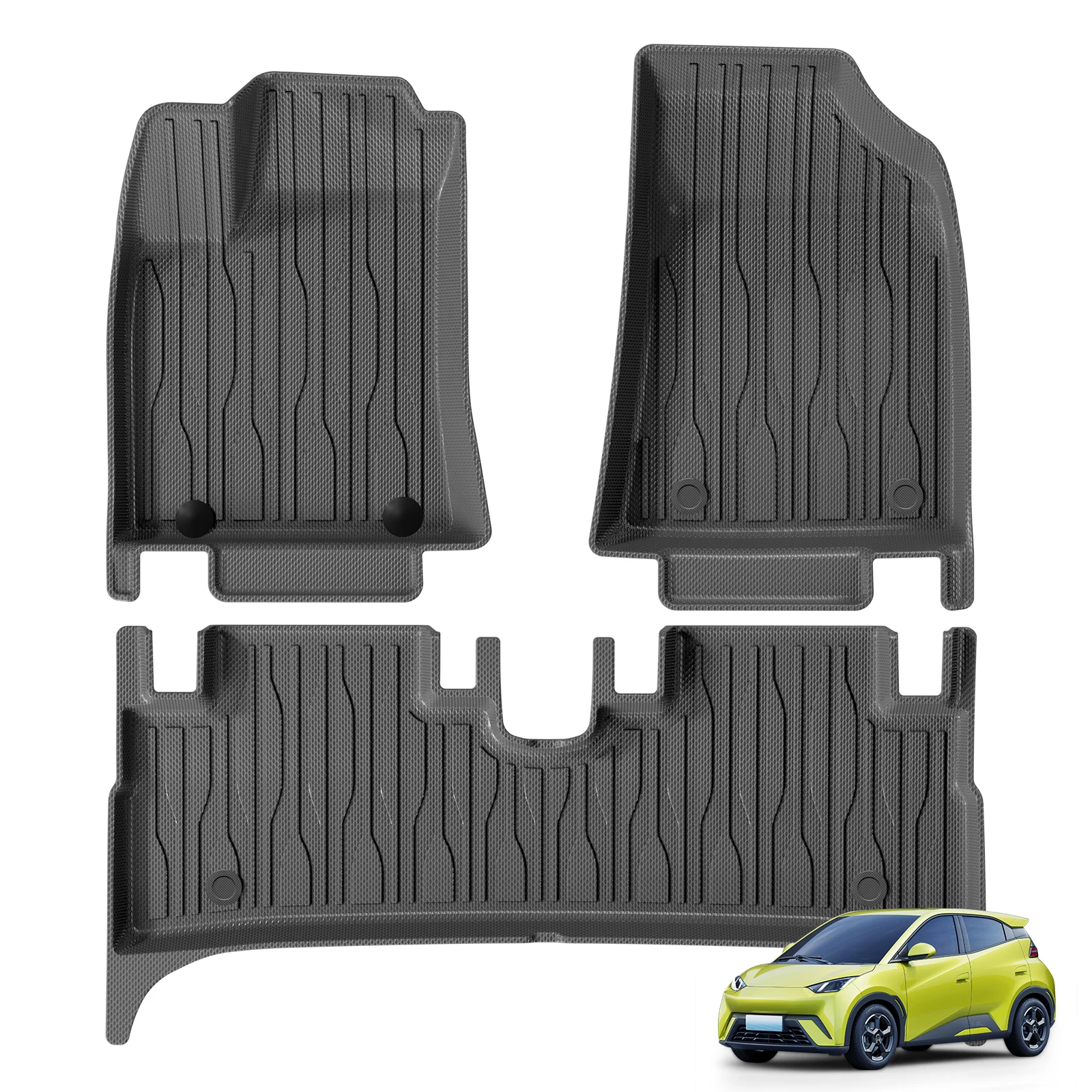 for BYD Dolphin Surf / SEAGULL 2023 2024 Car Floor Mats Cargo Liner Trunk Pad TPE 3D Foot Mat All Weather Black