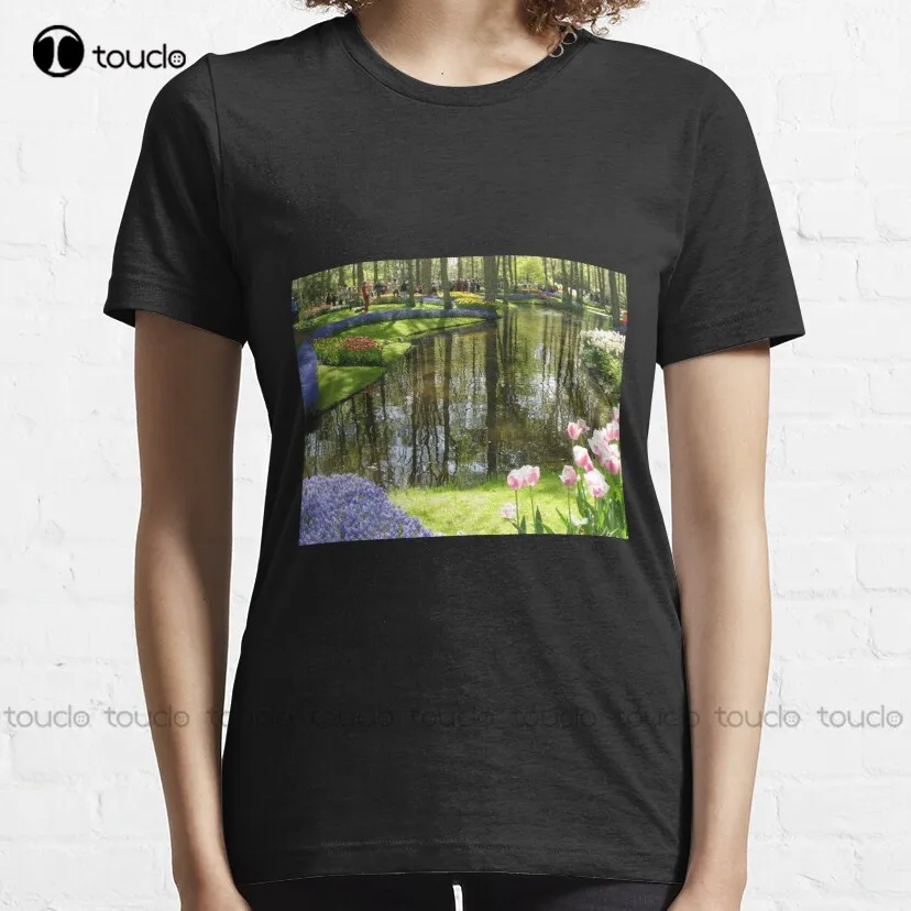 Tulip Reflections - Keukenhof Gardens, Holland Classic T-Shirt Skull Shirt Creative Funny Shirt Digital Printing Tee Shirt Retro