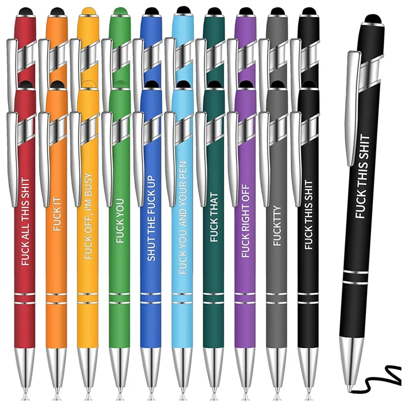 

20Pcs Office Pens Funny Ballpoint Pens Motivational Pens Rude Quotes Pen Black Ink