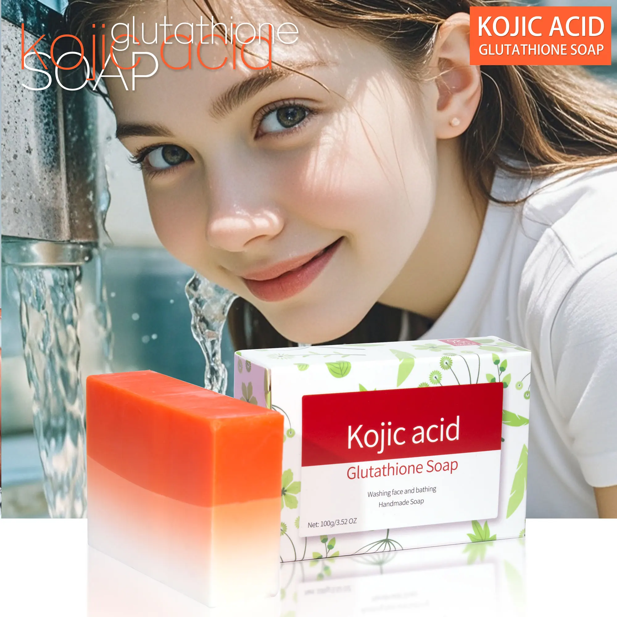 صابون تبييض حمض الكوجيك + الجلوتاثيون، ينظف بعمق، يرطب ويضيء البشرة، صابون مصنوع يدويًا #3