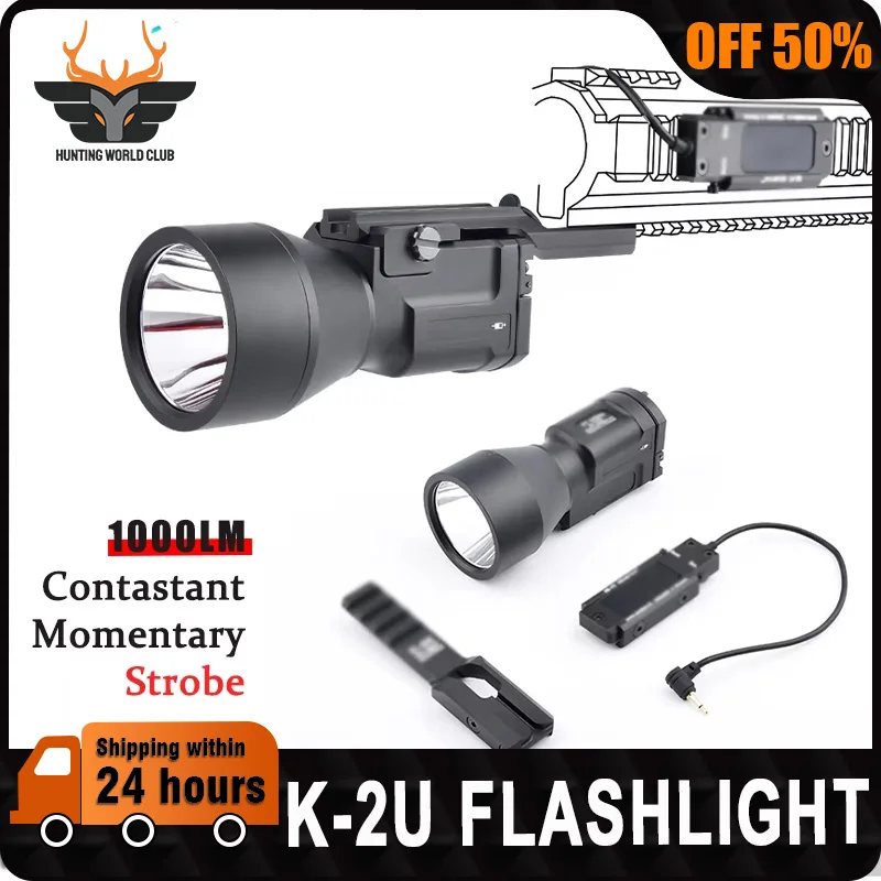 

WADSN KLESCH-2U GEN.2.0 Light 1000lumen Tactical Flashlight Zenit Airsoft Weapon Scout Light With Remote Switch Strobe Momentary