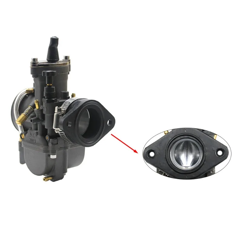 Adaptador de carburador de motocicleta, interfaz de entrada de goma, entrada de tubo con abrazadera apta para entrada de aire, Piezas de motocicleta
