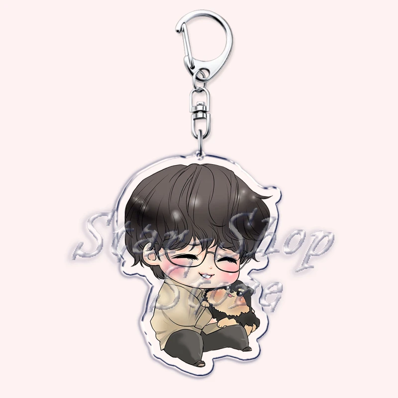 Popular Kpop Band Cute Cartoon Chibi Boys Keychain for Bag Accessories Key Chain Keyrings Jewelry Fans Gifts