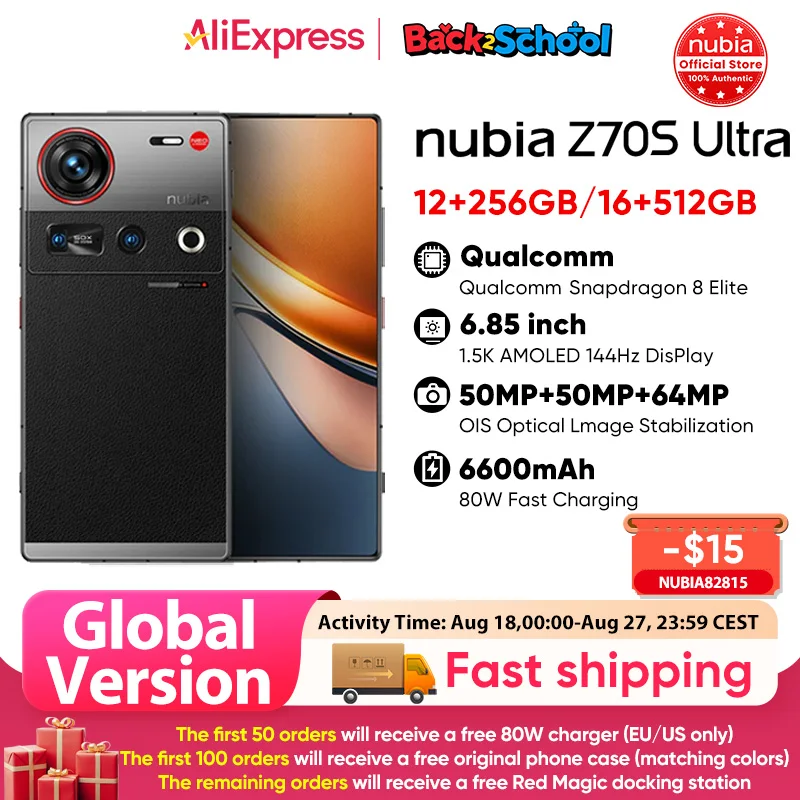 Nubia Z70S Ultra Global Version Snapdragon 8 Elite 6