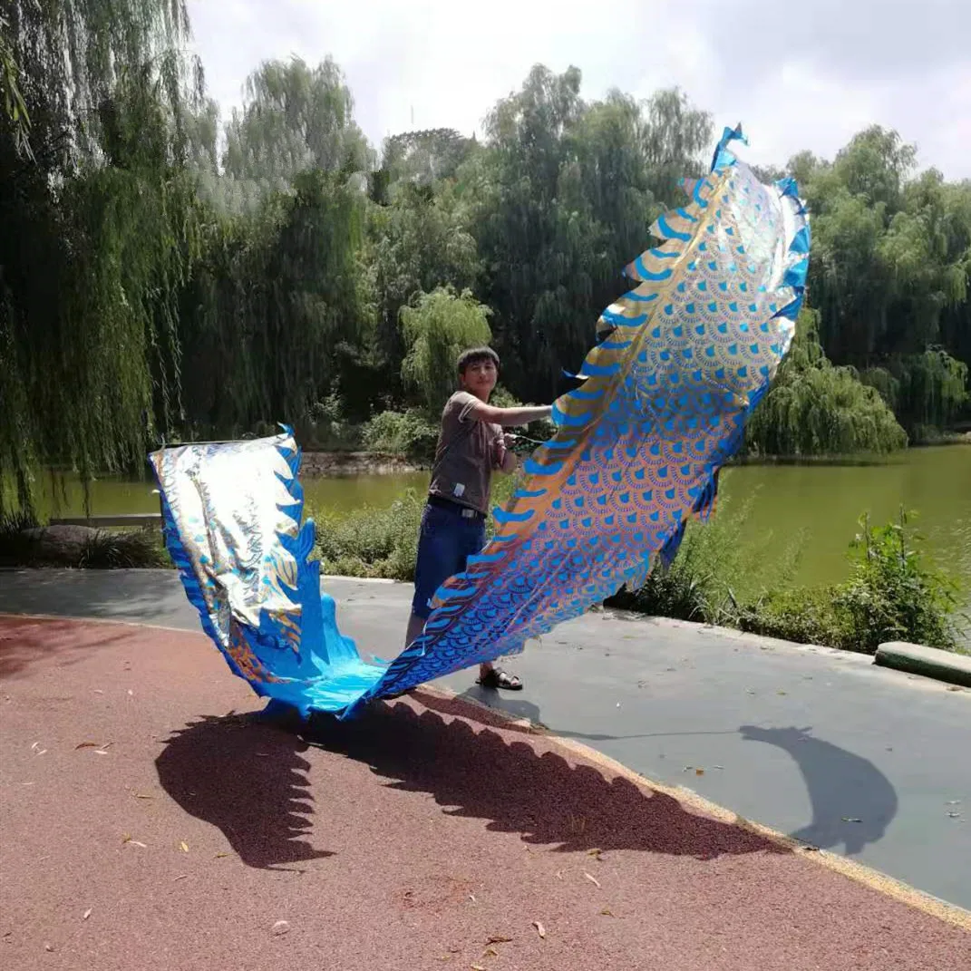 8m Gold Stamp Chinese Dragon Dance Props For One Person New Year Stage Performance Accessories Novelty Outdoor Toys Gifts