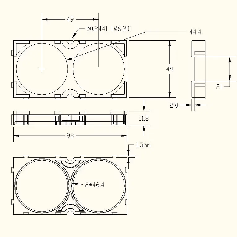 10PCS 4680 46950 Battery Holder Bracket Lithium battery Plastic bracket fixed bracket DIY battery pack