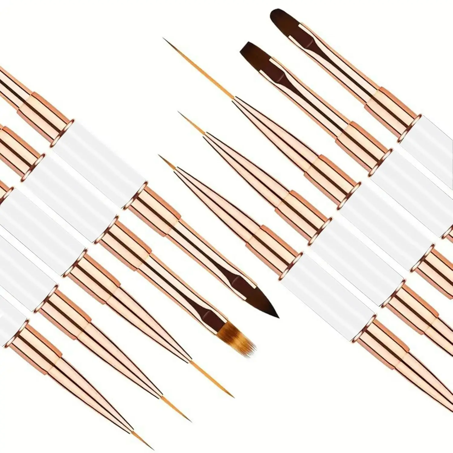 Set di pennelli per nail art da 5 pezzi Set di strumenti di pittura per design professionale per smalto gel a doppia estremità per salone di bellezza fai da te per la casa