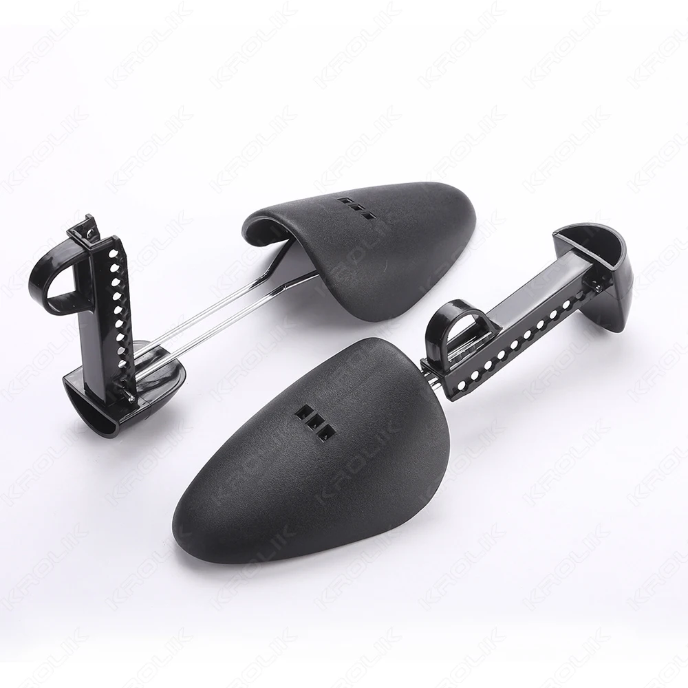 2PCS Practical Plastic Adjustable Length Durable Black Women Men 2-Way Shoes Stretcher Tree Shaper Shoe Stretcher Holder