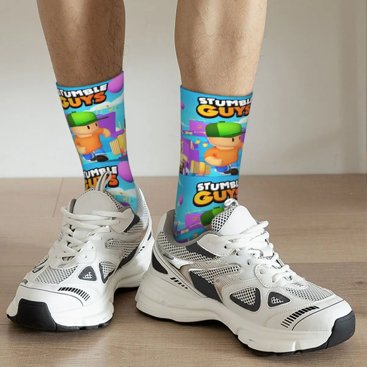 Classic Stumble Guys Game Socks Harajuku Sweat Absorbing Stockings All Season Long Socks Accessories for Unisex Gifts