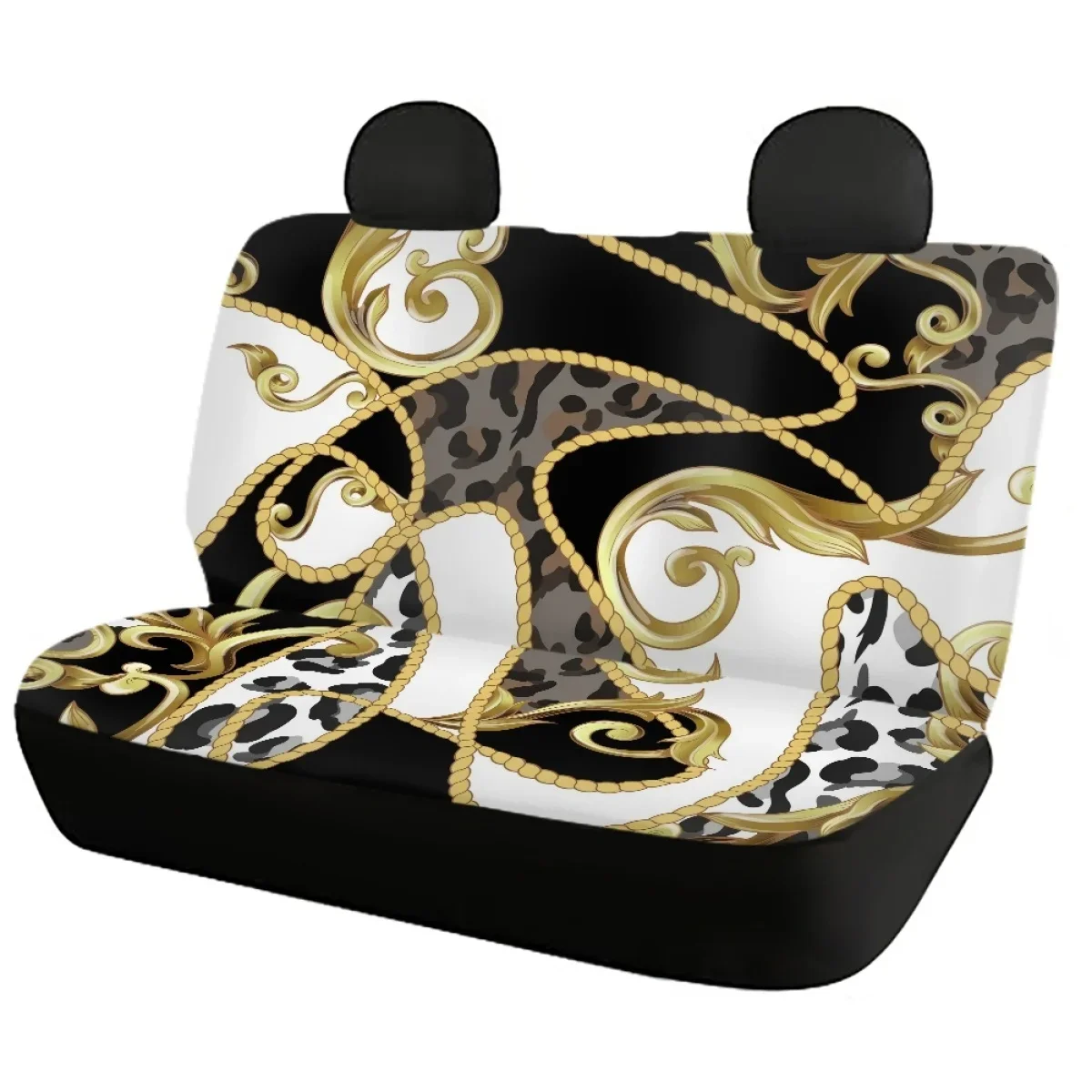 Vintage Baroque Automobile Seats Protector Leopard Print Slip-Resistant Front/Back Car Seat Covers Cushion