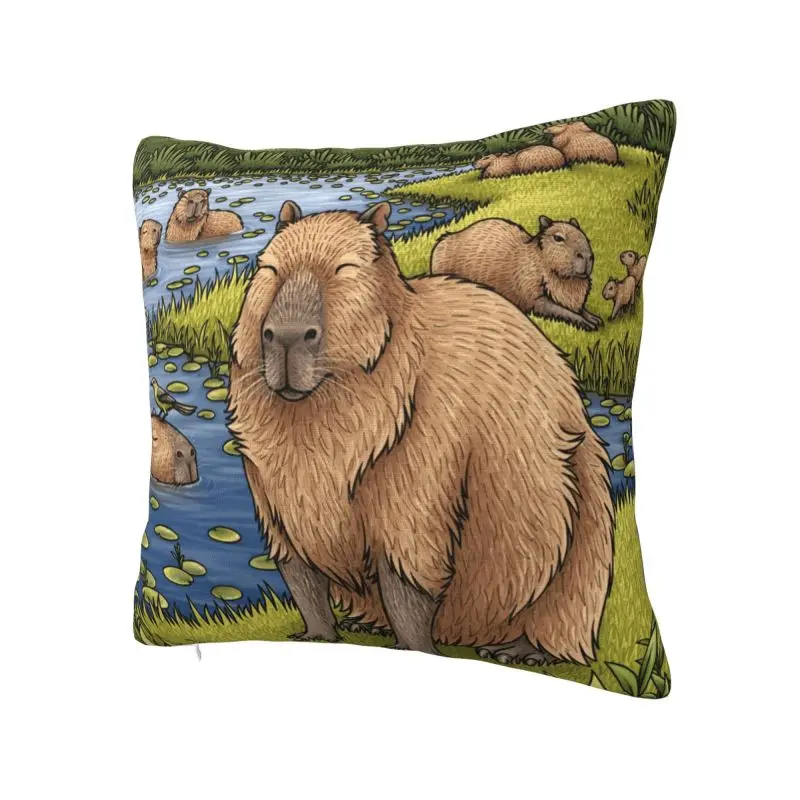 Modern Capybaras Cushion Cover 55*55 cm Polyester Throw Pillow Case Living Room Decoration Bedding Sofa Pillowcase