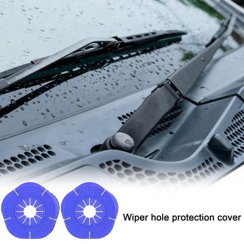 Universal Car Wiper Arm Bottom Hole Protective Cover 2Pcs Windshield Wiper Sleeve Wiper Hole Pad Prevent Leaf Falling Accessorie