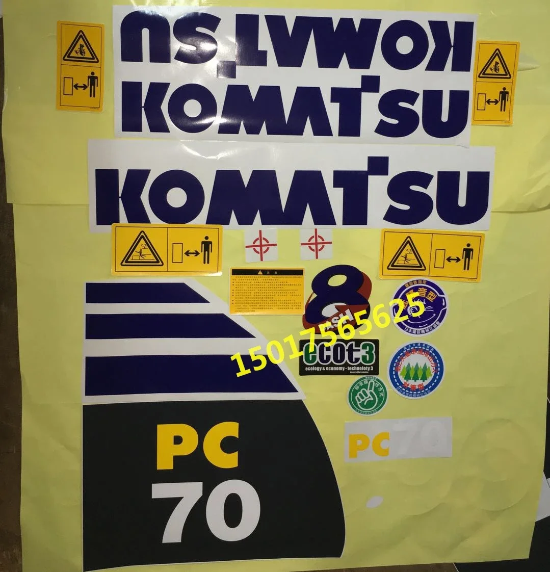 For Excavator Stickers For Komatsu Pc70-8 Excavator Whole Machine Body Sticker Exterior All Car Stickers