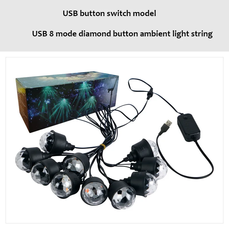 New LED Light String Colorful Lamp Strip Outdoor Camping Waterproof Atmosphere Light USB Screen Decorative String Lights