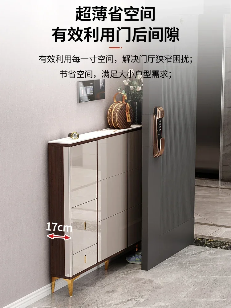 Light luxury ultra-thin shoe cabinet flip bucket home doorway stool integrated 2022 new explosive model entrance door entry is