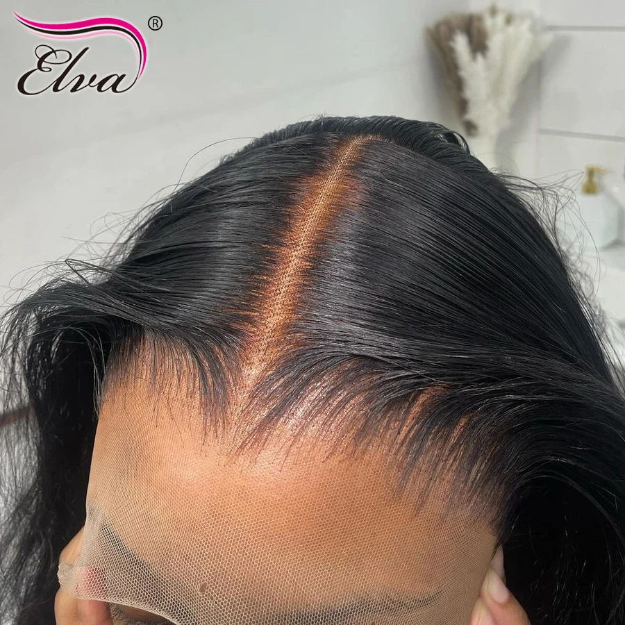 Elva Hair Real HD Frontal Only Full 13x6 13x4 Invisible Melt Skin Lace 5x5 6x6 7x7 Closure Raw Human Hair Body Wave & Straight