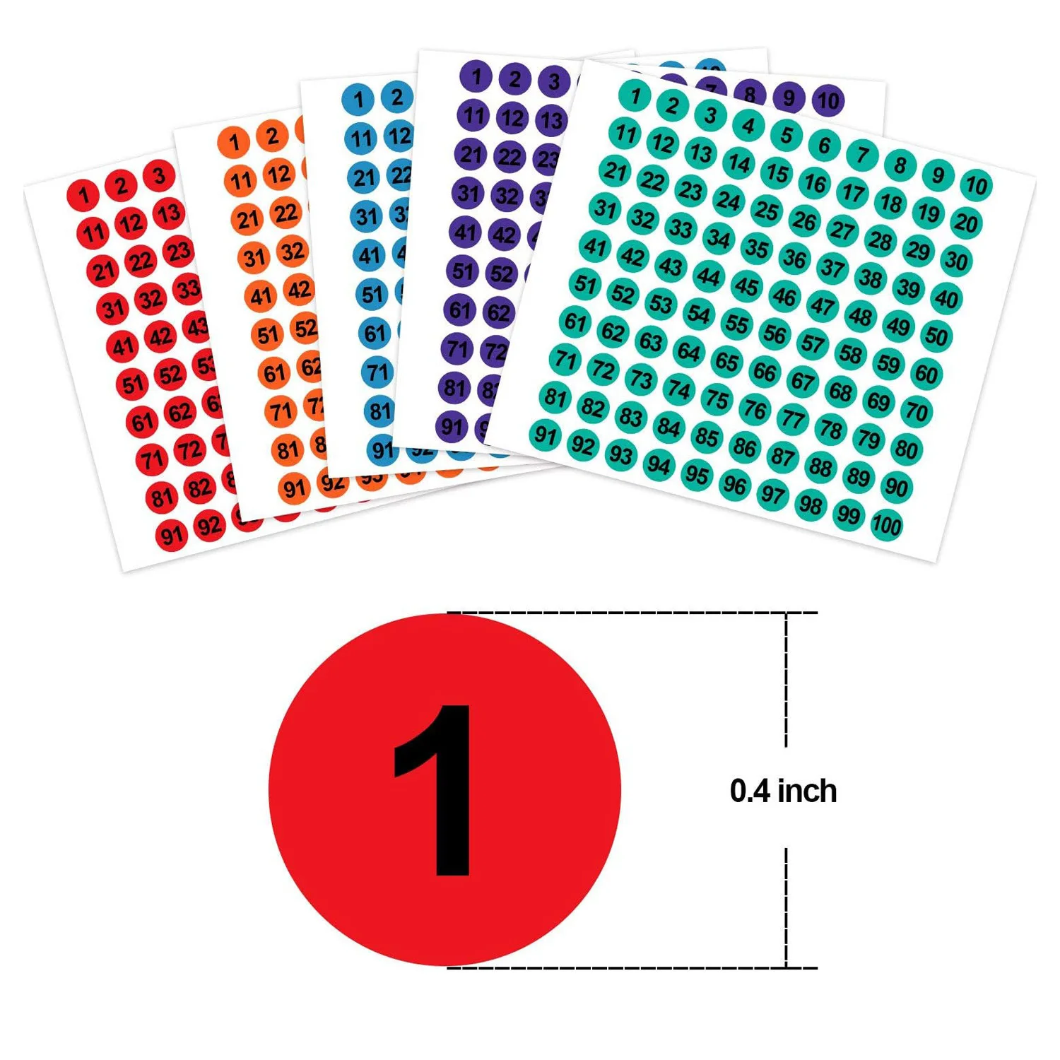 

2500Pcs Number Stickers 1-100 Consecutive Round Self-Adhesive Decals Easy Peel Stick for Organizing Storage Boxes School