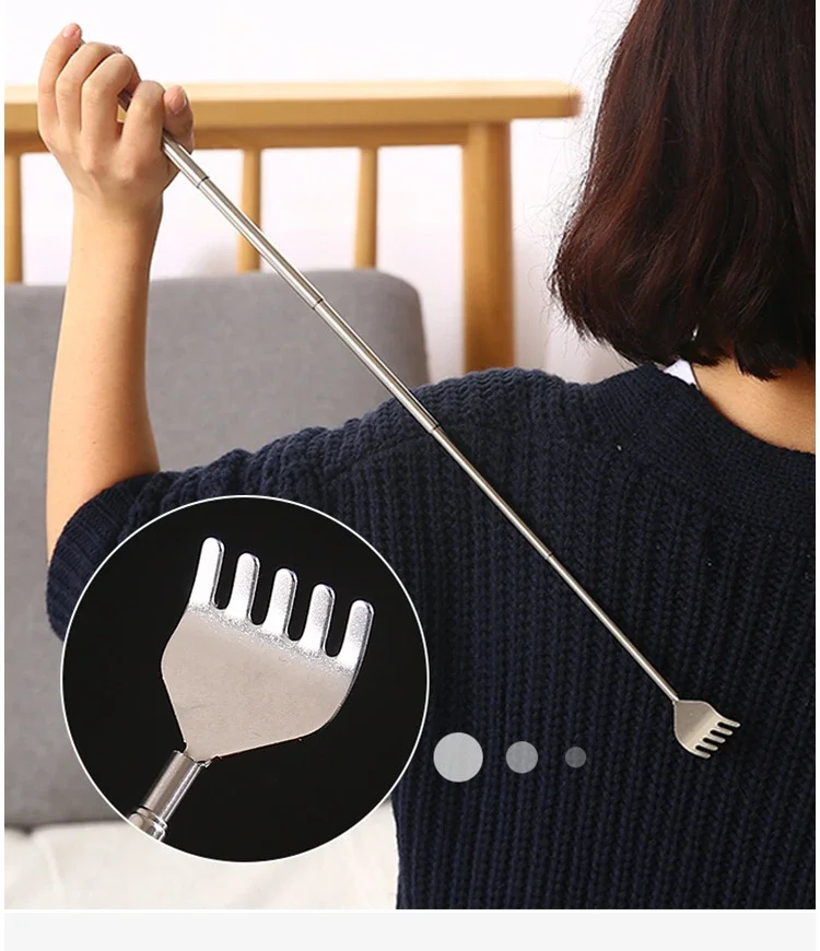 

Practical Telescopic Pocket Scratching Massage Kit Stainless Steel Scratcher Handy Pen Clip Back Scratcher Relax Back Massager