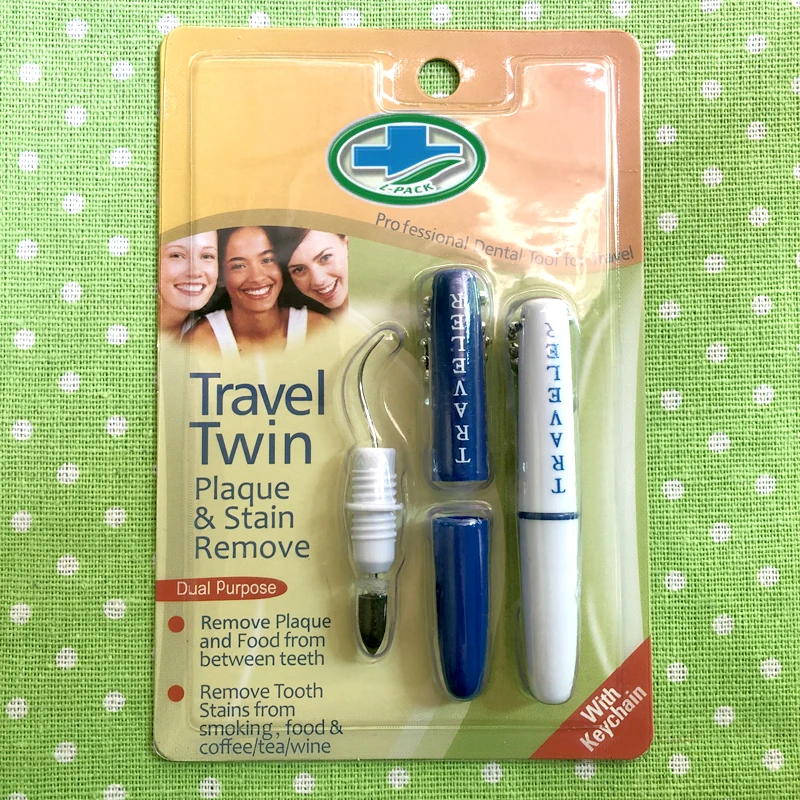 Lit-Pack (manufacturer) Traveler Twin Plaque Remover + Stain Eraser Dental Kit Personal Oral Care for Couples 1 set has 2 pcs