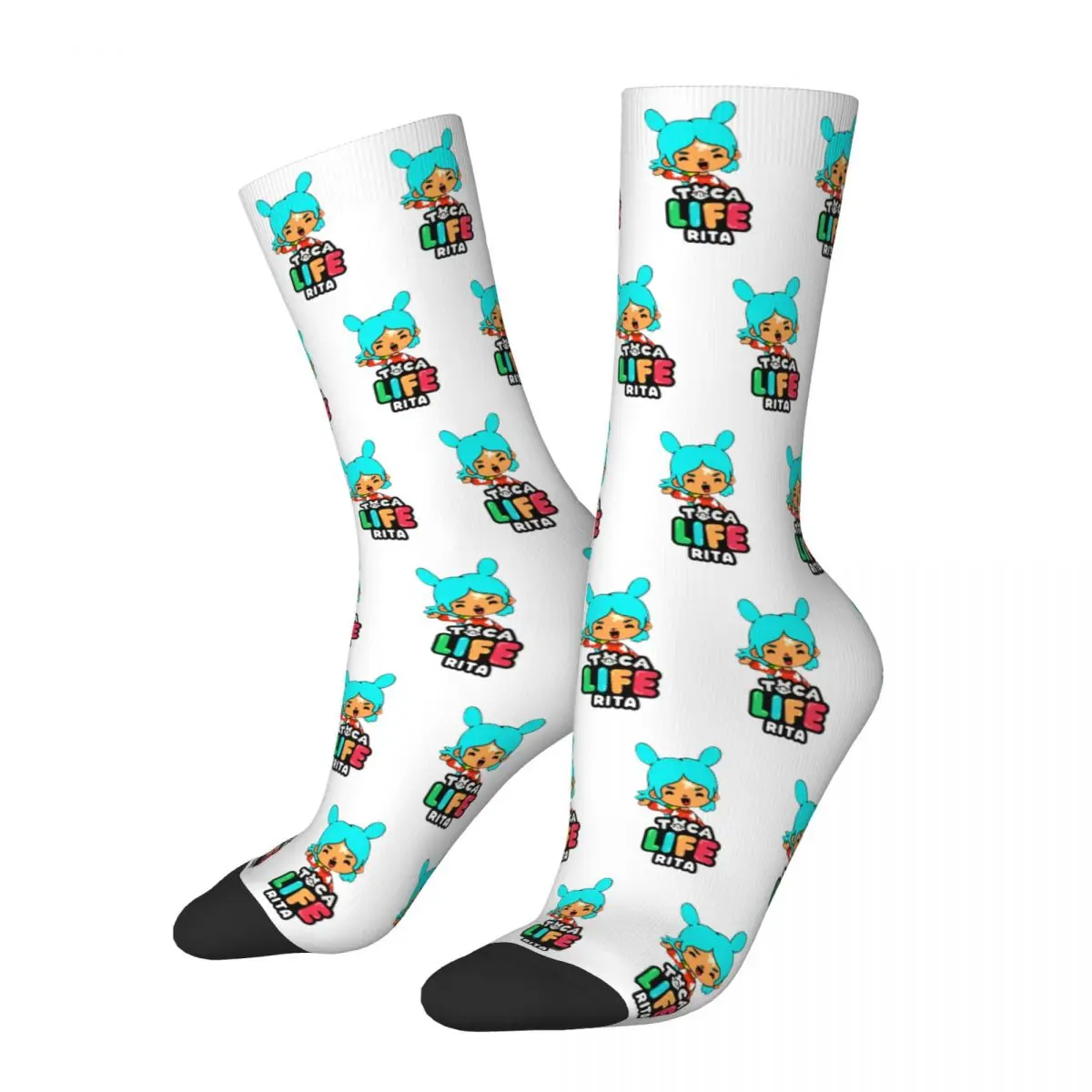 

Autumn Winter Harajuku Men's Women's Toca Life World Socks Game Sweat Absorbing Crew Socks