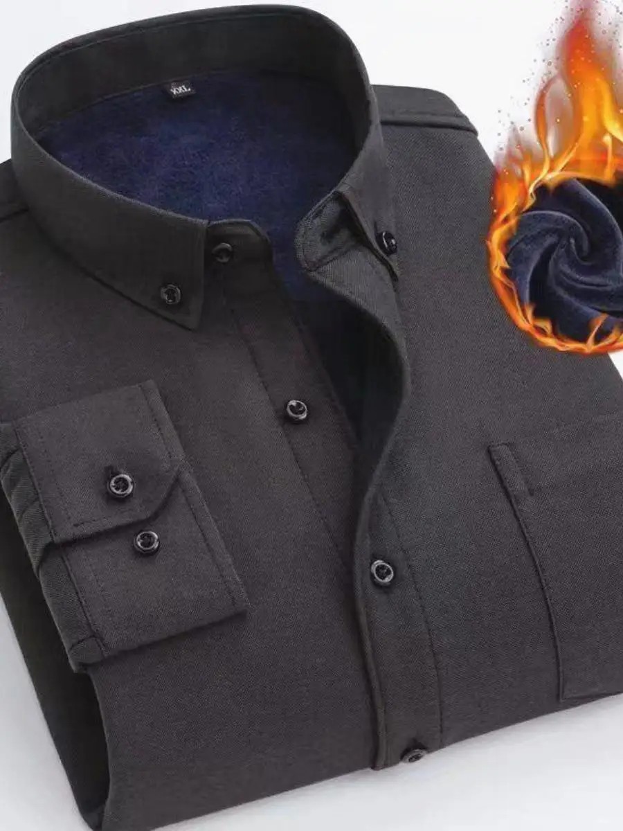 thickened-fleece-warm-oxford-cloth-long-sleeve-shirt-for-men-business-casual-autumn-winter-mid-young-adult-necktie-clip