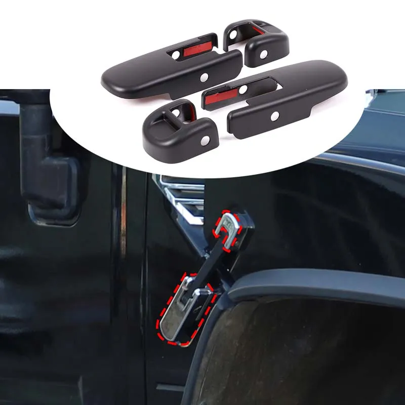 

Car Exterior Accessories Hood Side Hinges Decorative Cover Protection Cover Kit ABS Matte Black Fit for Hummer H2 2003-2009