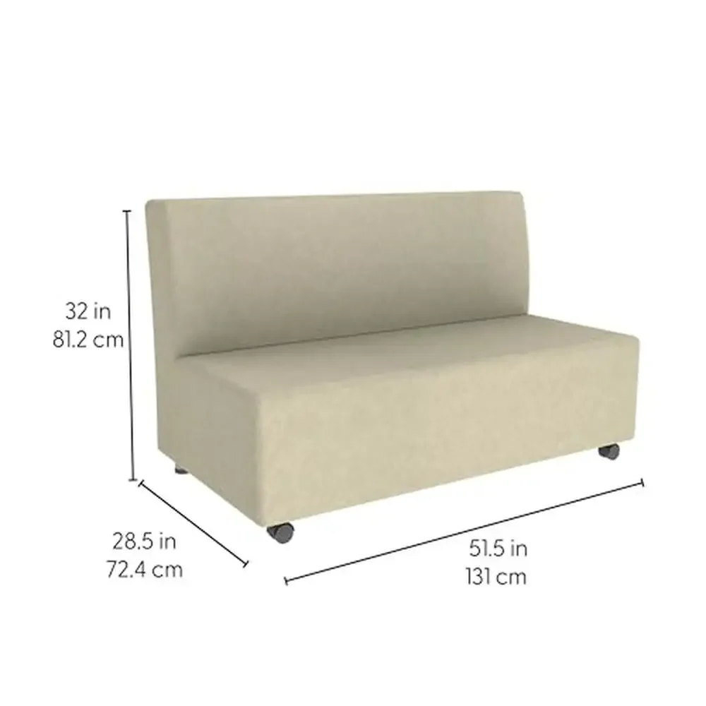 Commercial-Grade Upholstered Sofa Office Restaurant Hotel Lobby Effortless Mobility 500lb Weight Limit