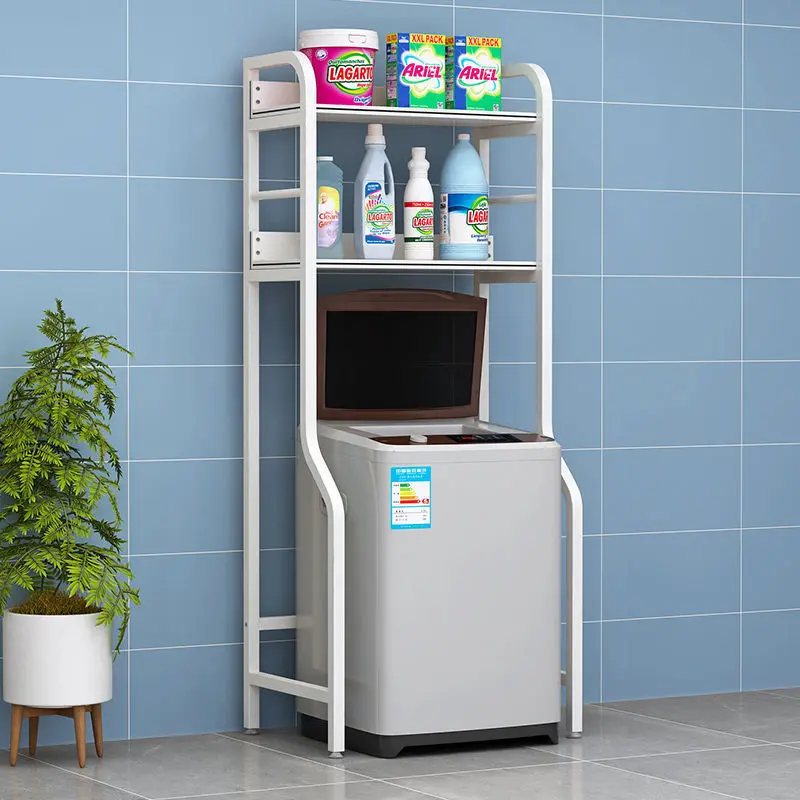 

Pulsator washing machine, shelf, floor, flip, upper opening, storage rack