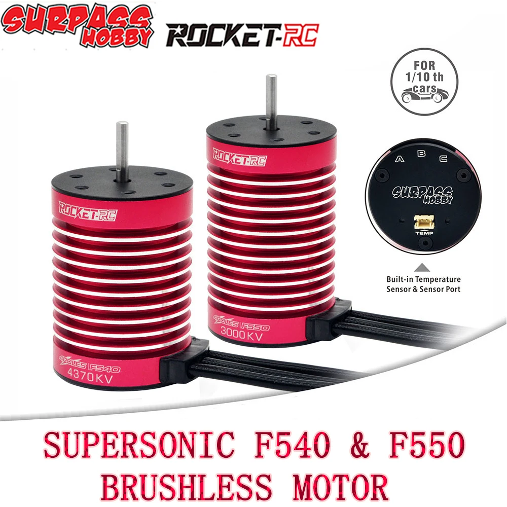 

Surpass Hobby Rocket F540/F550 Supersonic 4-Pole Waterproof Brushless Motor for 1:10 RC Car Wltoys Buggy Truck Traxxas Off Road