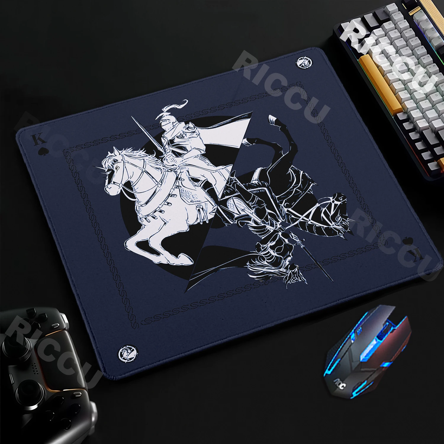 Small ATK Warhorse Battle Riding Pattern Mouse Pads Original Illustration E-Sports Fps Game Office Accessories Locking Edge Mats