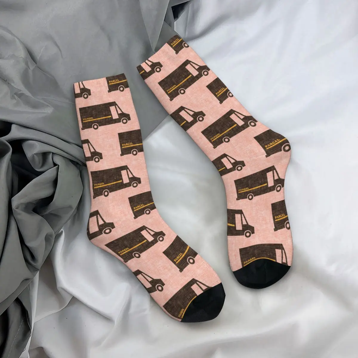 Camions de livraison-Chaussettes roses Harajuku, bas de haute qualité, chaussettes longues toutes saisons, accessoires pour cadeau d'anniversaire unisexe