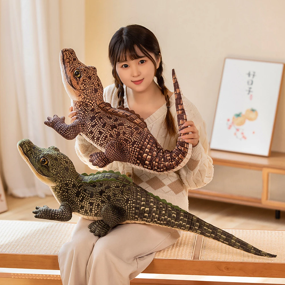 Animal simulado grandes animais de crocodilo recheados brinquedo de pelúcia decorativo