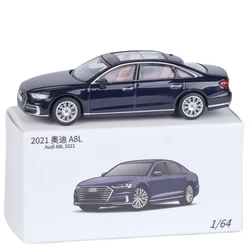 1/64 JKM Toy Model Car A8L Executive Luxury Diecast Alloy Model Vehicle Ruber Tires Toy Gifts for Adults Teenagers