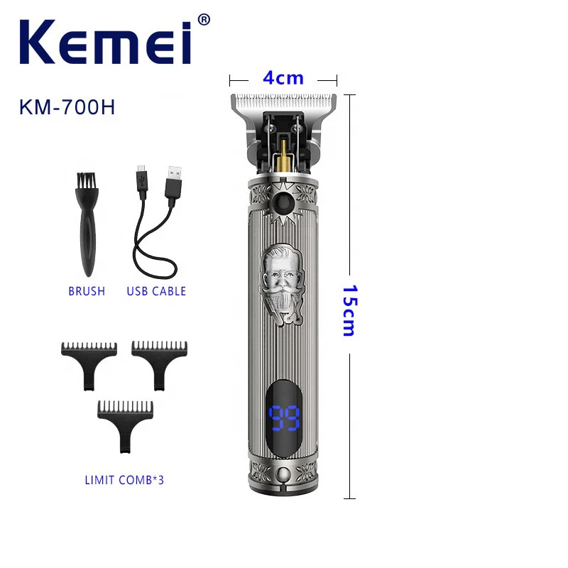 Original Kemei Powerful Metal Housing Professional Hair Trimmer For Men Electric Beard Trimmer Clipper Hair Barber Cordless Set