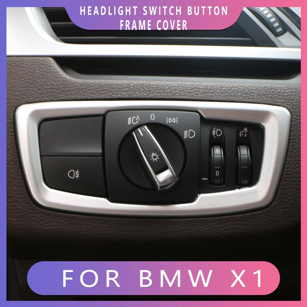 Car Headlight Switch Button Frame Cover Trim for BMW X1 F48 2016 2017 2018 2019 2020 X2 F39 Decoration Sticker Accessories