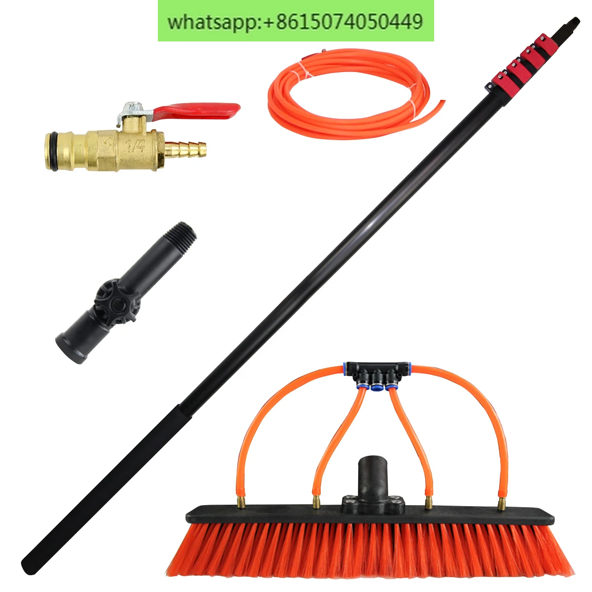 Extenclean telescopic 36FT water fed pole brush kit for window cleaning system with 11m extension adjustable poles NB-L400